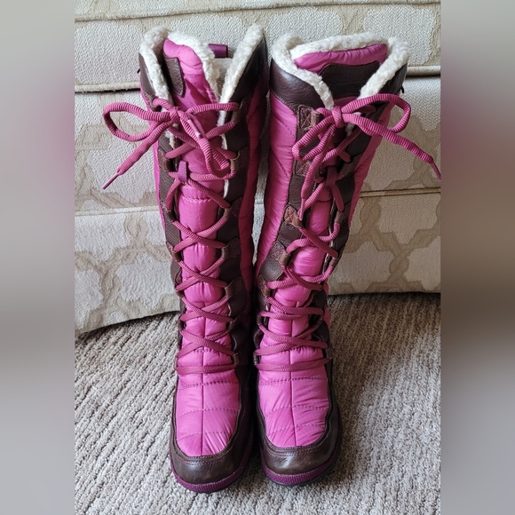 TIMBERLAND CASTLE MOUNTAIN LACE-UP TALL QUILTED WINTER BOOTS SMARTWOOL SZ 7 M - Picture 2 of 16